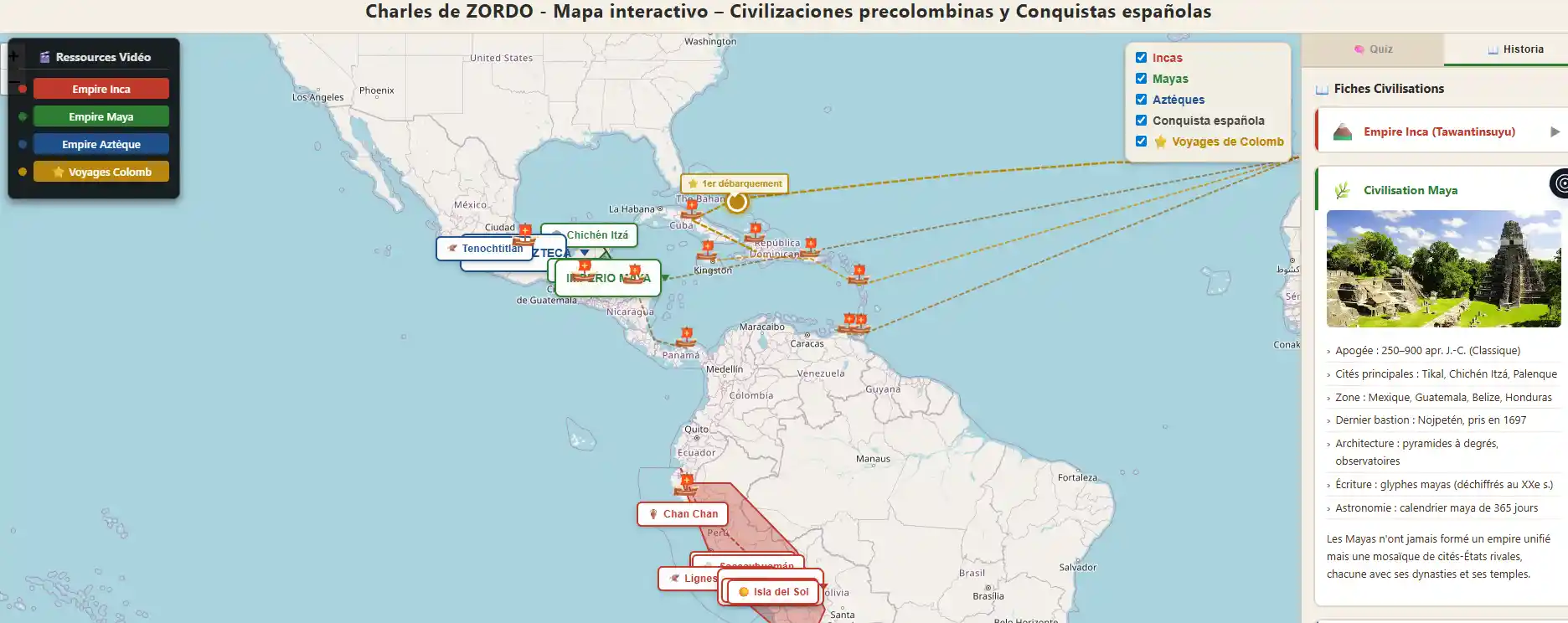 Carte interactive Colonisation